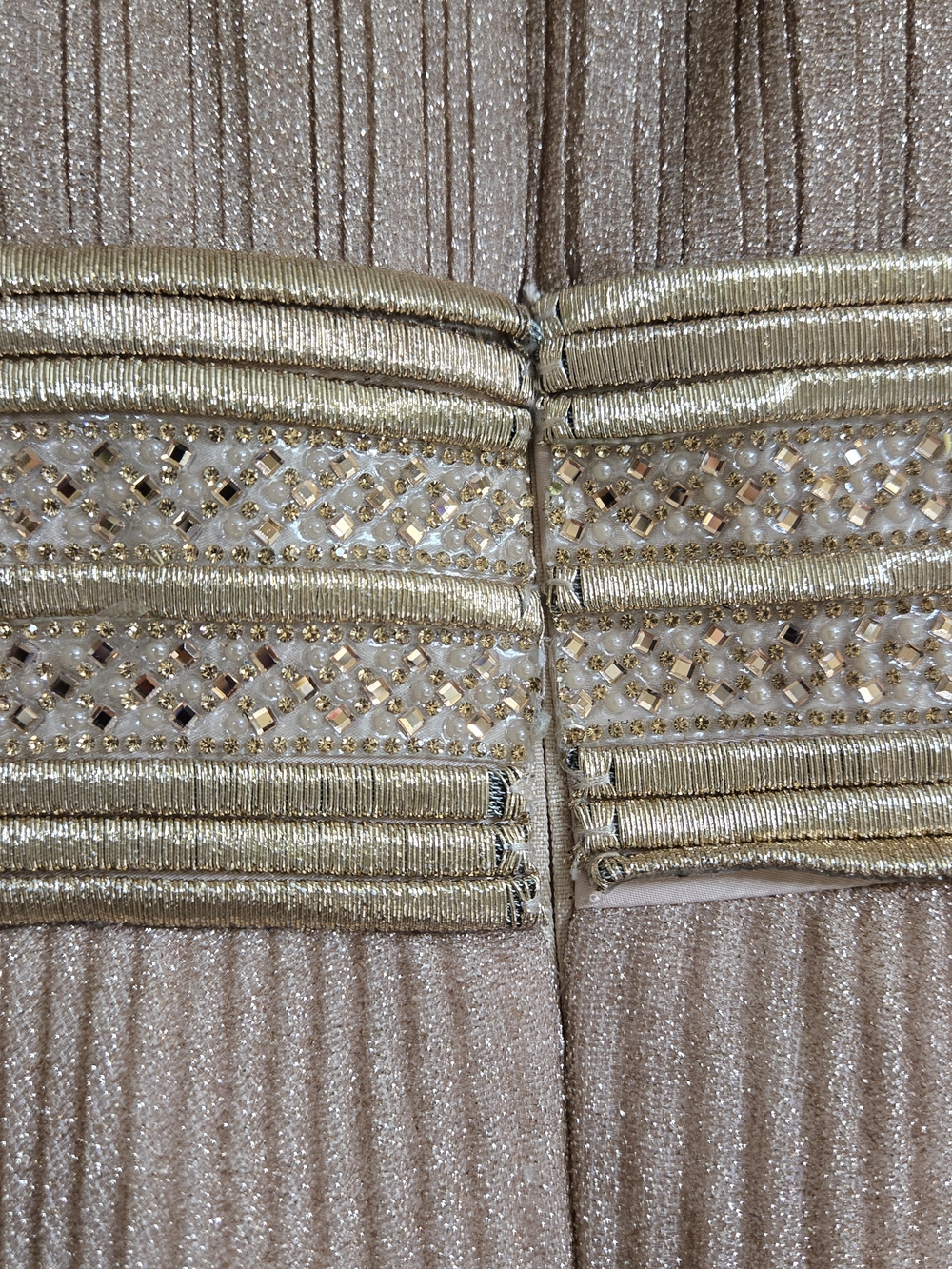 Ieena For Mac Duggal Gold Shimmer Formal Gown Size 4 - Picture 10 of 12